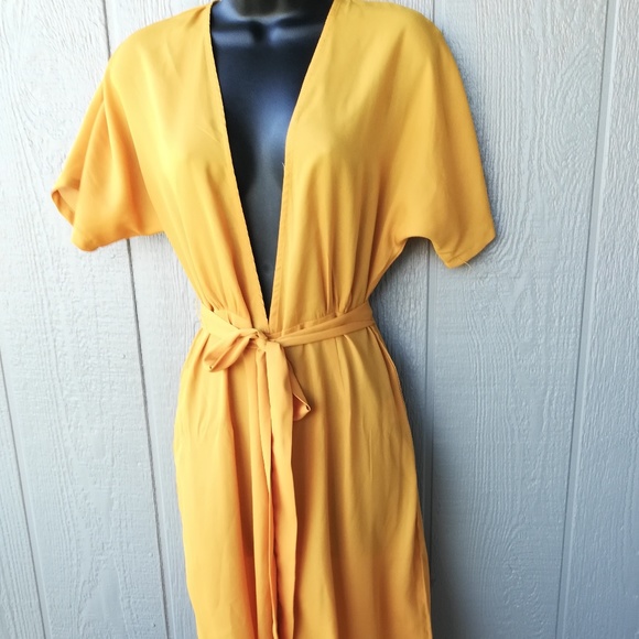 Plunge Neck Short Sleeve Sheer Wide Leg  Jumpsuit - Picture 5 of 7